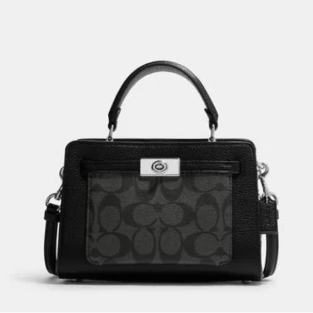 COACH Signature Mini Lane Top Handle Crossbody